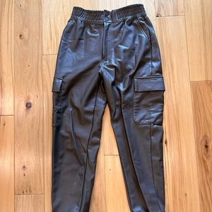 Abercrombie &Fitch leather cargo Joggers